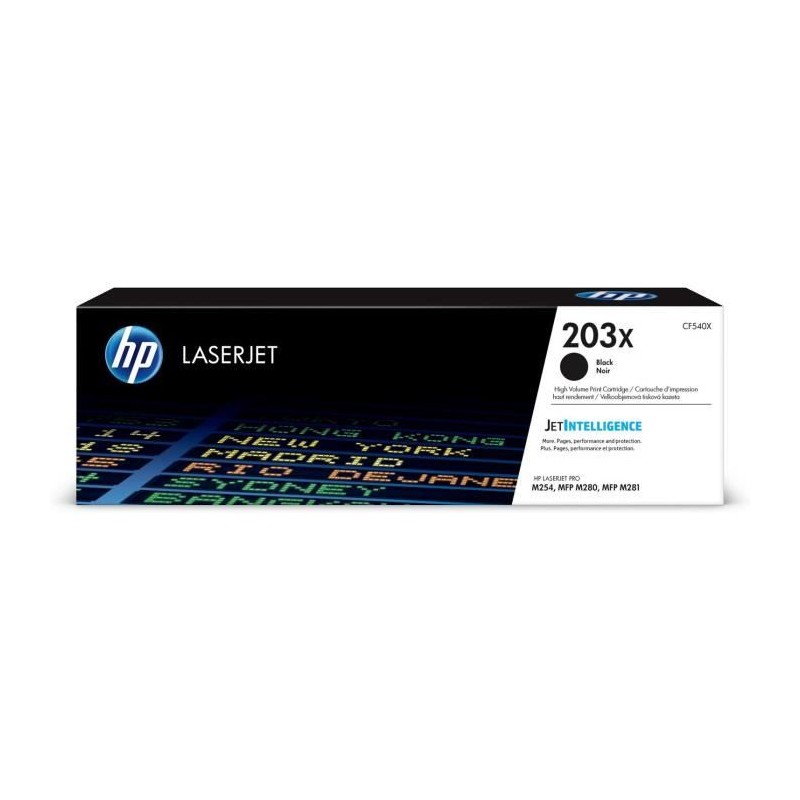 HP 203X Noir Toner laser XL authentique (CF540X) pour Color LaserJet Pro M254, M280, M281