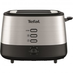 TEFAL Equinox TT520D10 Grille-pain inox - 870W - 2 fentes a largeur variable, 7 niveaux de dorage - vue de face