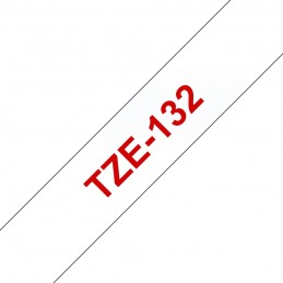 BROTHER K7 Ruban BR-TZE132 NO-OEM TZE-132 12mm x 8m Rouge sur fond Transparent compatible - vue ruban