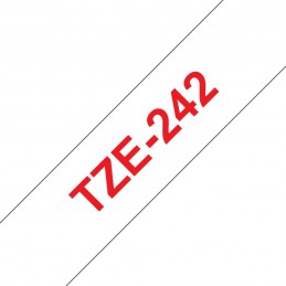 BROTHER K7 Ruban BR-TZE242 NO-OEM TZE-242 18mm x 8m Rouge sur fond Blanc compatible - vue ruban