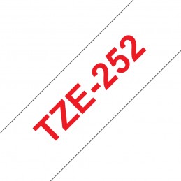 BROTHER K7 Ruban BR-TZE252 NO-OEM TZE-252 24mm x 8m Rouge sur fond Blanc compatible - vue ruban