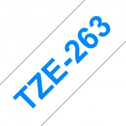 BROTHER K7 Ruban BR-TZE263 NO-OEM TZE-263 36mm x 8m Bleu sur fond Blanc compatible - vue ruban