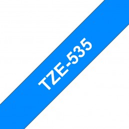 BROTHER K7 Ruban BR-TZE535 NO-OEM TZE-535 12mm x 8m Blanc sur fond Bleu compatible - vue ruban