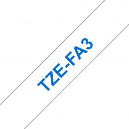 BROTHER K7 Ruban BR-TZEFA3 NO-OEM TZE-FA3 12mm x 3m Bleu sur fond Blanc compatible - vue ruban