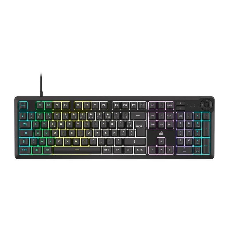 CORSAIR K55 CORE RGB Gris Clavier gaming filaire a membrane - Rétroéclairage RGB 10 zones