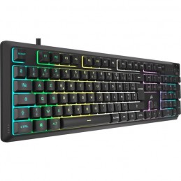 CORSAIR K55 CORE RGB Gris Clavier gaming filaire a membrane - Rétroéclairage RGB 10 zones - vue de trois quart