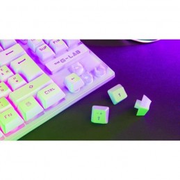 THE G-LAB KEYZ-CAESIUMT-W/FR Blanc Clavier Gaming - Membrane RGB TKL AZERTY - vue touches