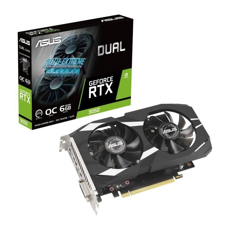 ASUS GeForce RTX 3050 OC Edition 6GB GDDR6 Carte graphique Nvidia - DVI-D, HDMI, DP