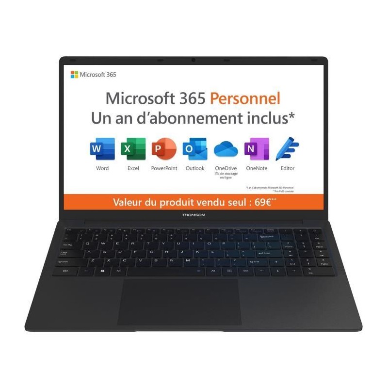 THOMSON NEO15 PC Portable Ultrabook 15.6'' FHD - N4020 - RAM 4Go - 128Go SSD - W11S - AZERTY