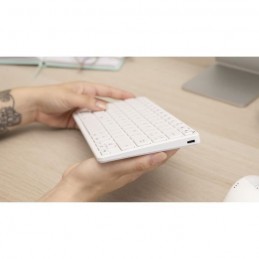 BLUESTORK Clavier TKL Blanc Bluetooth Rechargeable pour Mac (KB-MINI-MAC-R/FR) - vue de profil