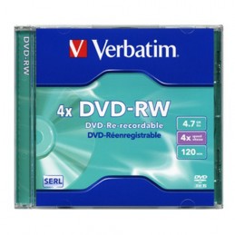 DVD-RW 4,7GB / 120MIN VERBATIM ÉCRITURE 4X MATT SILVER RÉINSCRIPTIBLE