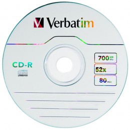 CD-R 700MB / 80MN VERBATIM ÉCRITURE 52X EXTRA PROTECTION - BUNDLE - vue support