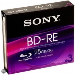 BD-RE 25GB SONY ÉCRITURE 2X BLU-RAY DISC RÉINSCRIPTIBLE - Pack de 3