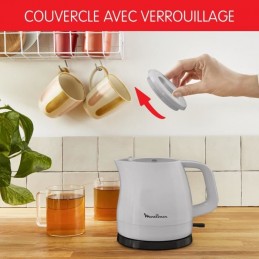 MOULINEX BY153B10 Simpleo Bouilloire électrique 0.8L - 2400W - Filtre anticalcaire amovible - vue couvercle