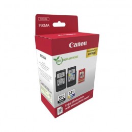 CANON Pack PG-510 + CL- 511+ pack 50 papiers photo (2970B017) - vue de trois quart