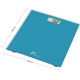 LITTLE BALANCE 8195 Turquoise Pèse-personne électronique plateau verre trempé - 160kg max - Précision 100g - vue dimensions