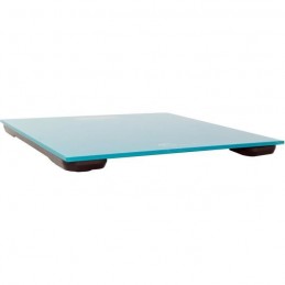 LITTLE BALANCE 8195 Turquoise Pèse-personne électronique plateau verre trempé - 160kg max - Précision 100g - vue de profil
