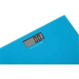 LITTLE BALANCE 8195 Turquoise Pèse-personne électronique plateau verre trempé - 160kg max - Précision 100g - vue écran LCD
