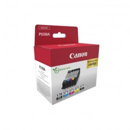 CANON PGI-570 Noir + CLI-571 Multipack cartouches d'encre Noir, Cyan, Magenta, Jaune (0372C006) - vue de trois quart