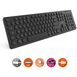 MOBILITY LAB ML306858 RGB Noir Clavier filaire Touches rondes - AZERTY - vue de 3/4