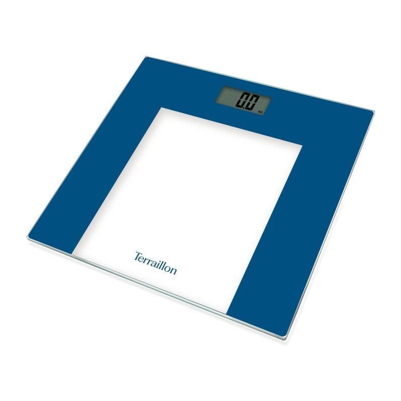 TERRAILLON TP1000 Bleu Pèse-personne Electronique 150Kg - Plateau Verre