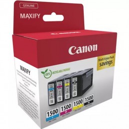 CANON PGI-1500 Pack 4 cartouches d'encre Noir, Cyan, Magenta, Jaune (9218B006) - vue de trois quart