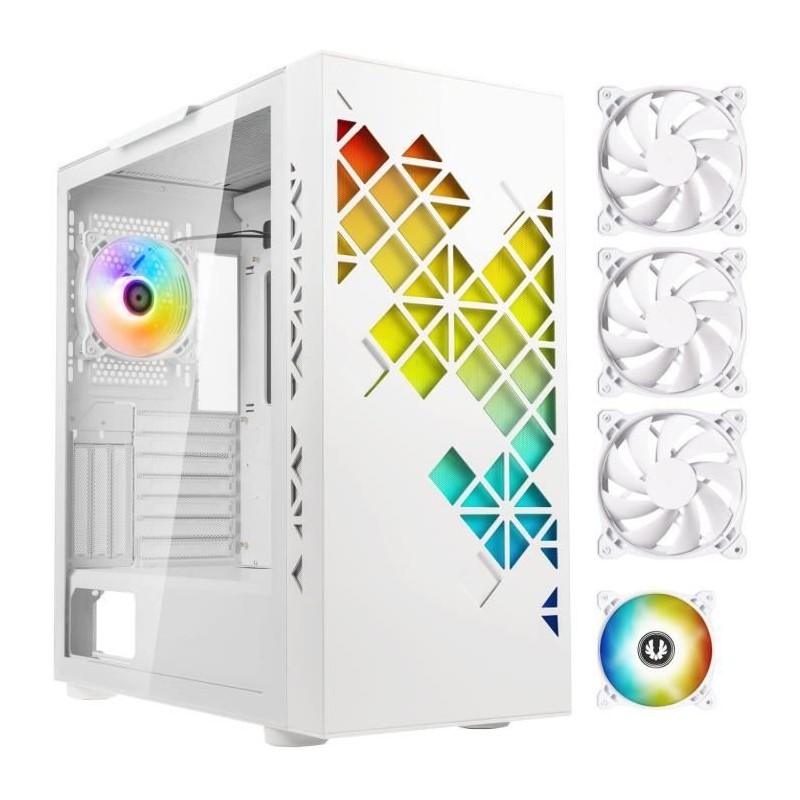 BITFENIX Tracery ARGB Blanc Boitier PC Moyen tour Format
(E-ATX BFC-TRA-500-WWG-3W1A)