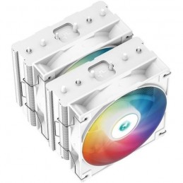 DEEPCOOL Gammaxx AG620 ARGB Blanc Ventirad CPU Ventialteur 2x 120mm - vue de dessus trois quart