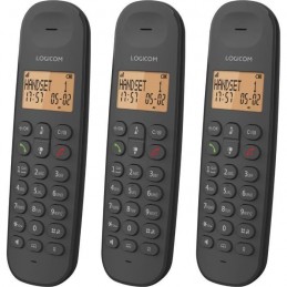 LOGICOM DECT ILOA 350 TRIO Noir Téléphone fixe sans fil - Sans répondeur - vue de face