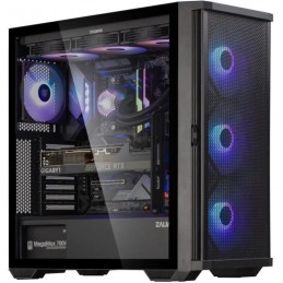 ZALMAN Z10 Plus Noir Boitier PC Moyen tour Format ATX (Z10PLUSBK) - vue de trois quart avec configuration montée