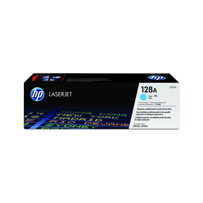 HP 128A Cyan Toner laser authentique (CE321A) pour Color LaserJet Pro CP1525, CM1415