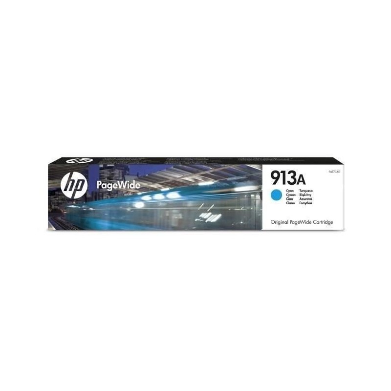 HP 913A Cyan Cartouche d'encre authentique (F6T77AE) pour PageWide 377, 452, 477