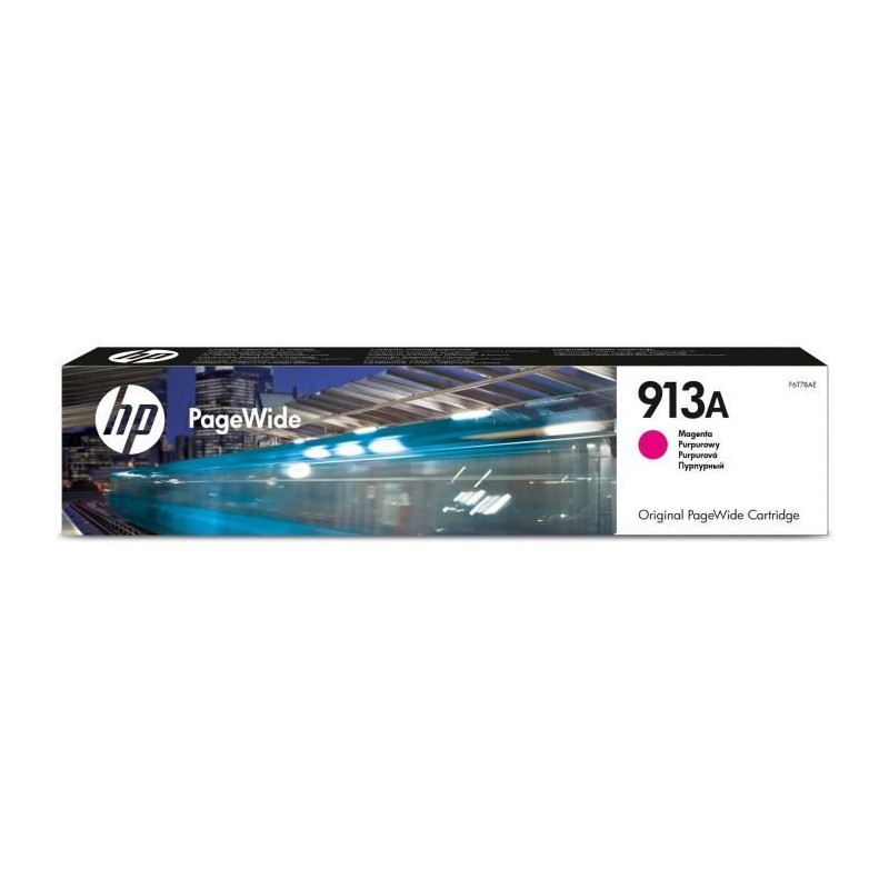 HP 913A Magenta Cartouche d'encre authentique (F6T78AE) pour PageWide 377, 452, 477