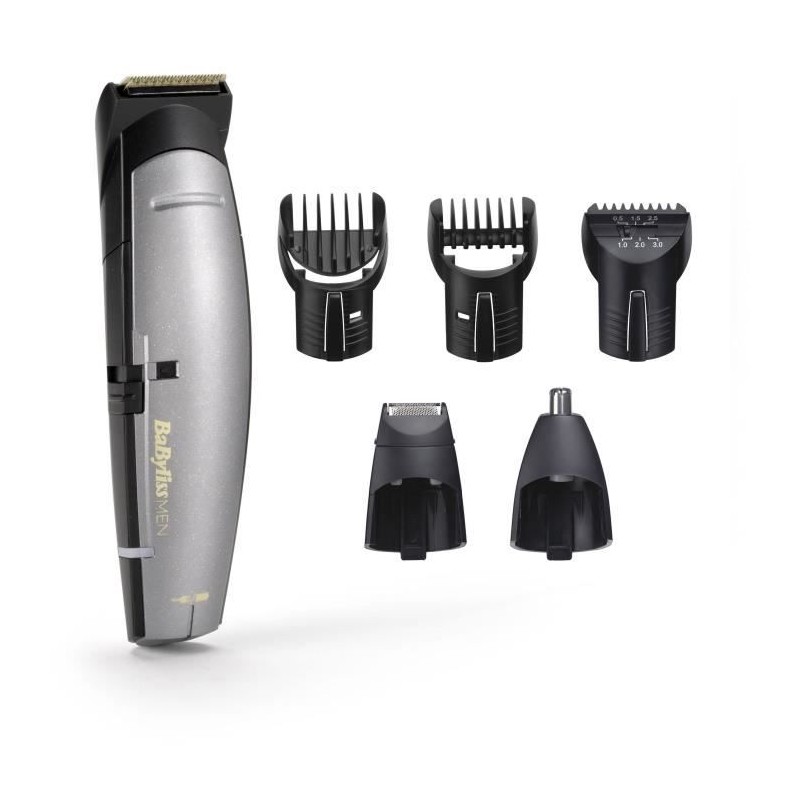 BABYLISS E830TE Tondeuse multi-usages 6 en 1 - Titanium Gold pour des performances durables