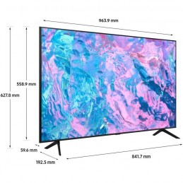 SAMSUNG TU43AU7175KXXC TV LED 43'' (109 cm) 4K UHD - Gaming Hub - HDR - Smart TV - 3x HDMI - vue dimensions