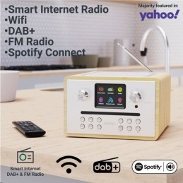 MAJORITY HOMERTON 2 Radio INTERNET/DAB+/FM - Lecteur CD - Spotify Connect - Bluetooth, USB - Double alarme - Coloris Chêne - A