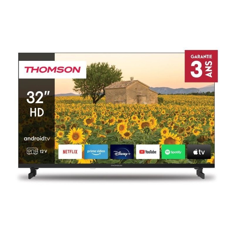 THOMSON 32HA2S13C TV LED 32'' (81cm) HD - Adaptateur 12V - Smart TV Android - 2x HDMI