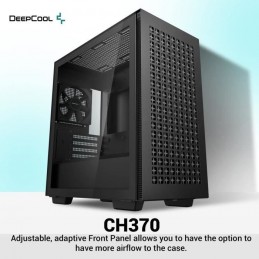 DEEPCOOL CH370 Noir Boitier PC Mini tour - Format Micro-ATX (R-CH370-BKNAM1-G-1) - vue de trois quart