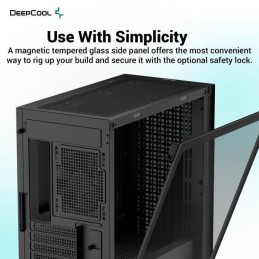 DEEPCOOL CH370 Noir Boitier PC Mini tour - Format Micro-ATX (R-CH370-BKNAM1-G-1) - vue simplicité