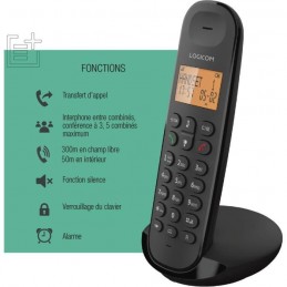 LOGICOM ILOA 100 SOLO Aubergine Téléphone fixe sans fil DECT - Sans répondeur - vue caractéristiques