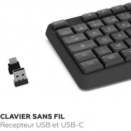 MOBILITY LAB ML313979 Deluxe Noir Clavier sans fil AZERTY - vue recepteur