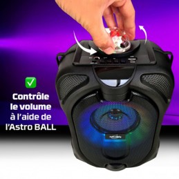 INOVALLEY DANCE CUBE 44 Enceinte lumineuse Bluetooth pour karaoké 30W - Micro filaire - vue controle volume