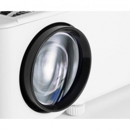 TECHNAXX TX-113 Blanc Mini LED Beamer Mini Projecteur LCD - HDMI, VGA, USB - vue zoom optique