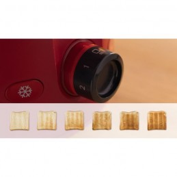 BOSCH TAT2M124 MyMoment Rouge Toaster Grille-pain - 950W - 2 tranches - centrage automatique - vue commande