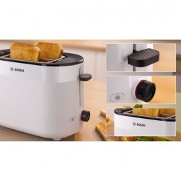 BOSCH TAT2M121 MyMoment Blanc Toaster Grille-pain - 950W - 2 tranches - centrage automatique - vues multiples