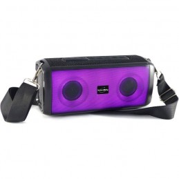 INOVALLEY HP345-B Noir Enceinte lumineuse 10W LEDs - Bluetooth V5.3, Micro, TWS, FM, USB, micro SD, AUX - vue led violet