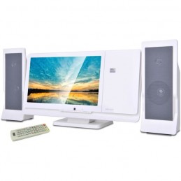 INOVALLEY CH43-DVD Blanc Chaine HiFi Lecteur DVD/CD - 60W - Ecran 12'' - FM, USB, SD/MMC, AV