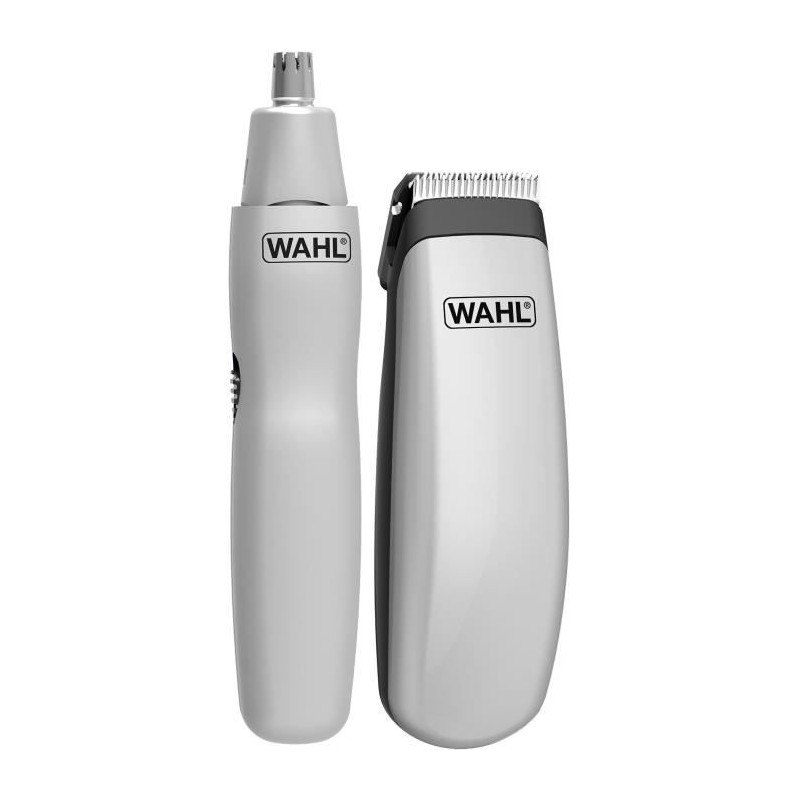 WAHL TRAVEL KIT Kit de voyage barbe Tondeuse à pile - Coupe poils nez / oreilles - 6 réglages