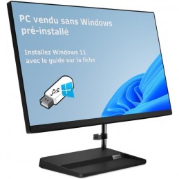 LENOVO IdeaCentre 3 24IAP7 PC de Bureau Tout-en-un 24'' FHD - i5 12450H - 16Go RAM - 512Go SSD - Sans Windows - vue A