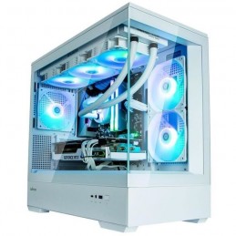 ZALMAN P30 Blanc Boitier PC Moyen tour - Format M-ATX - vue de trois quart montré équipé